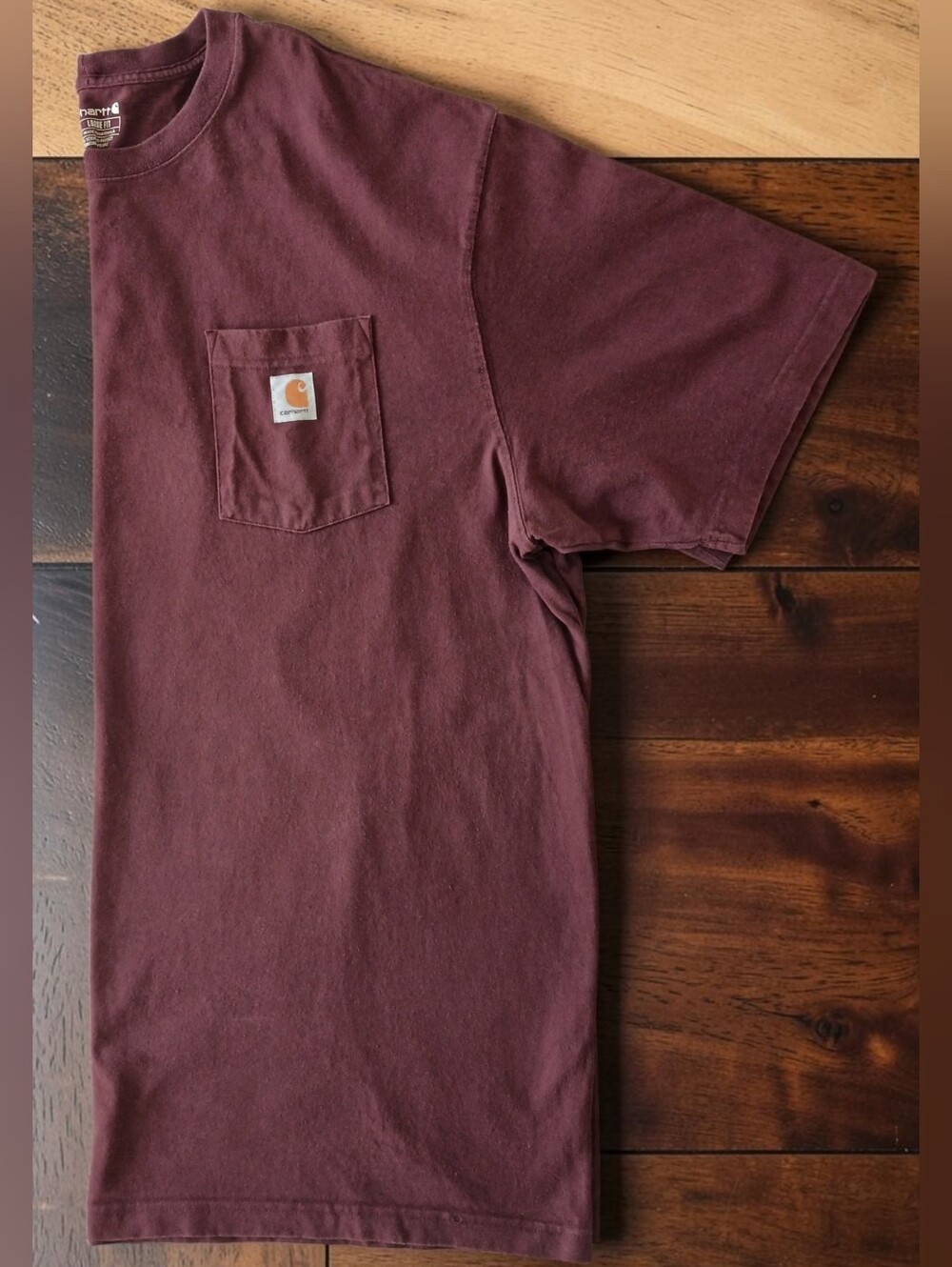 Carhartt 100% Cotton Short Sleeve Pocket T-Shirt in Burgundy Maroon